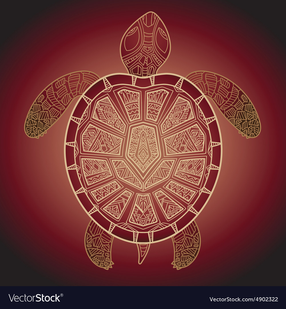 Decorative graphic turtle tribal totem animal Vector Image Decorative graphic turtle tribal totem animal Vector Image