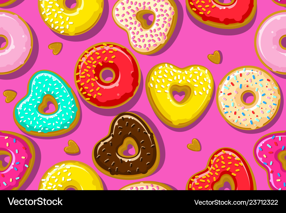 Different sweet donuts Royalty Free Vector Image
