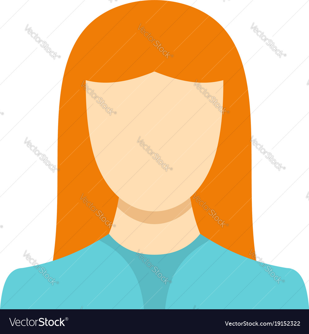 New woman avatar icon flat Royalty Free Vector Image