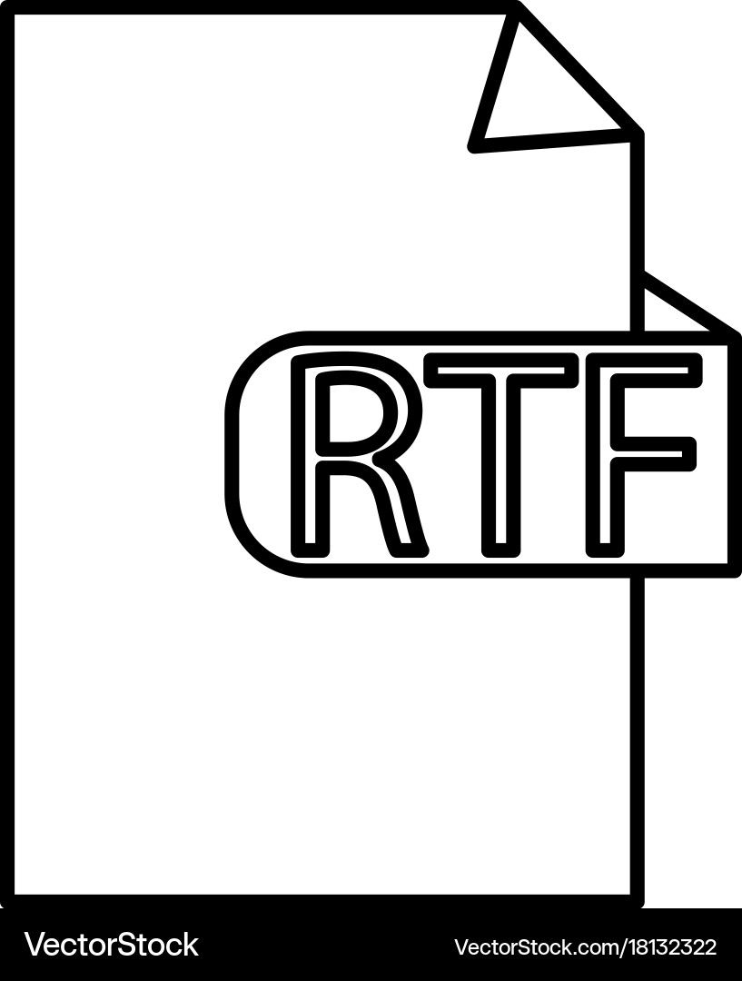 Rtf document format icon Royalty Free Vector Image