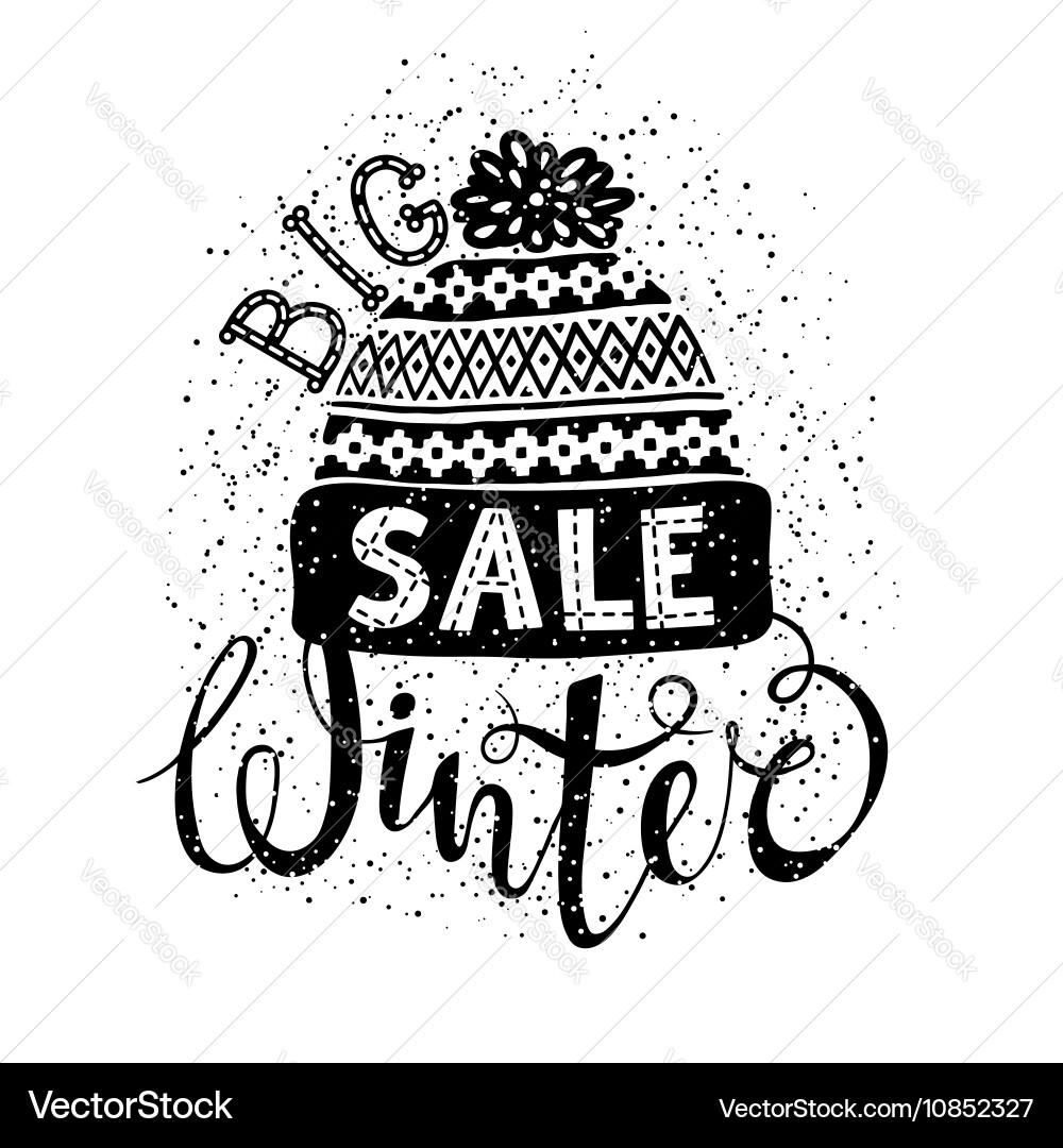Winter Special Banner Or Label With A Knitted Vector Image