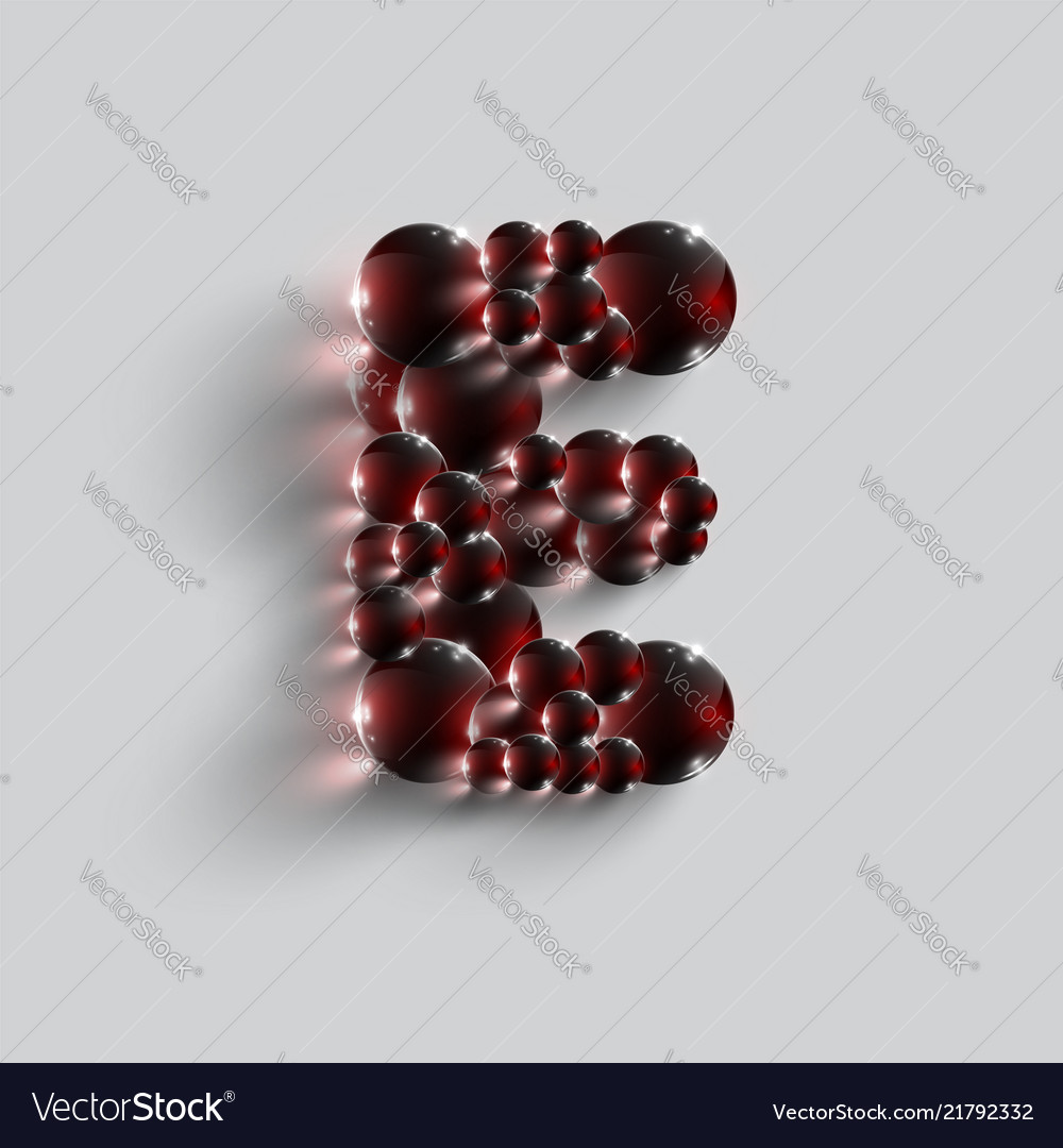 A letter made by red spheres Royalty Free Vector Image