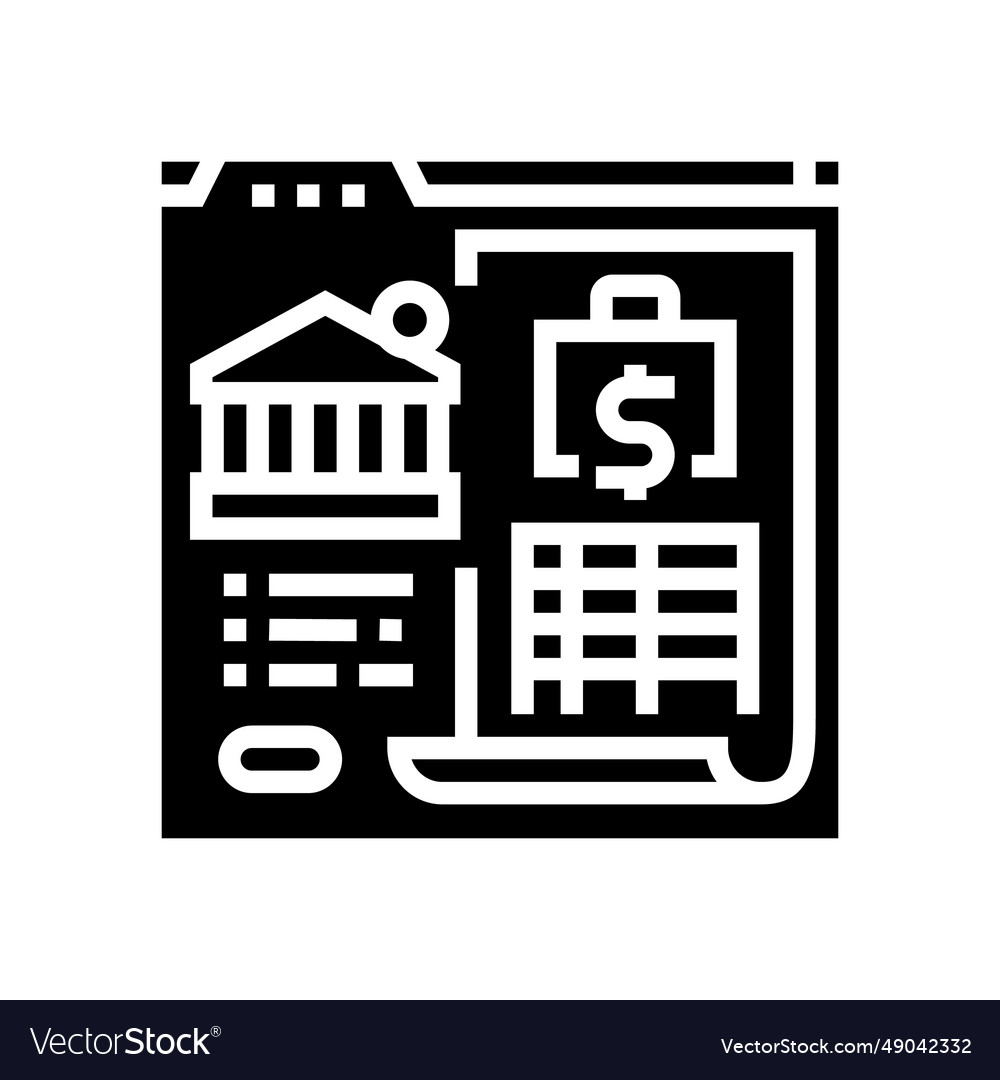 Bank reconciliation glyph icon Royalty Free Vector Image