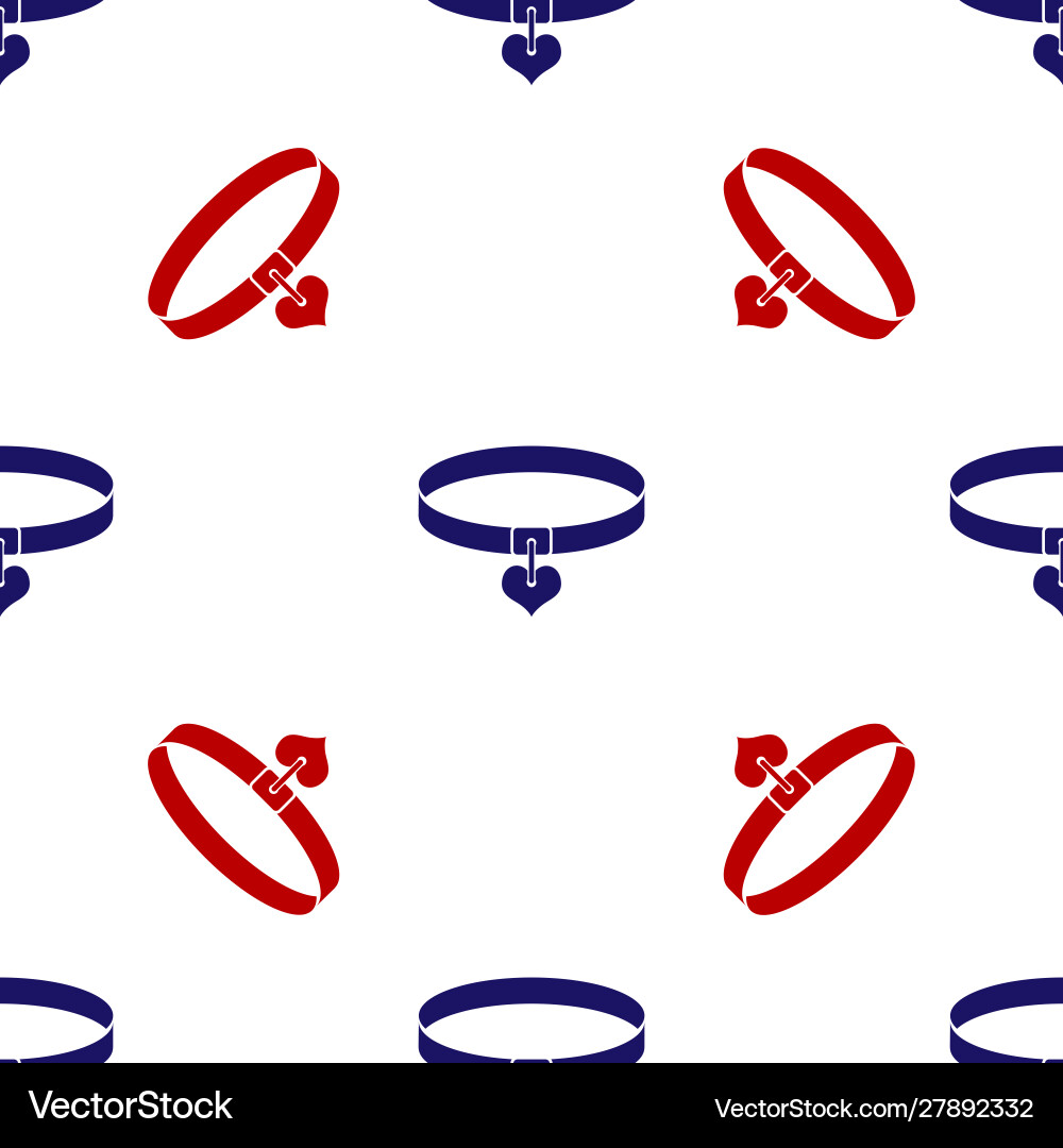 Blue and red collar with name tag heart icon Vector Image