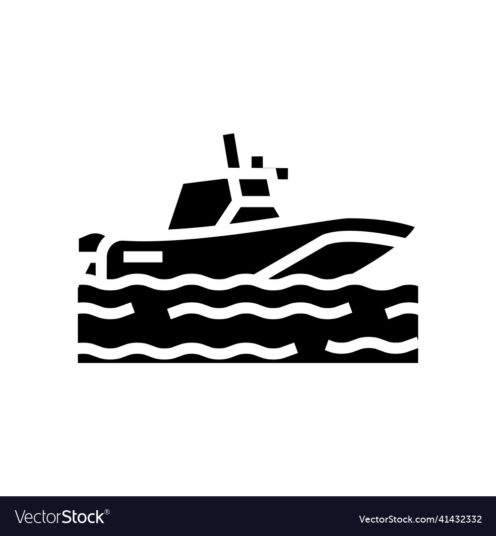 Boat transport glyph icon Royalty Free Vector Image