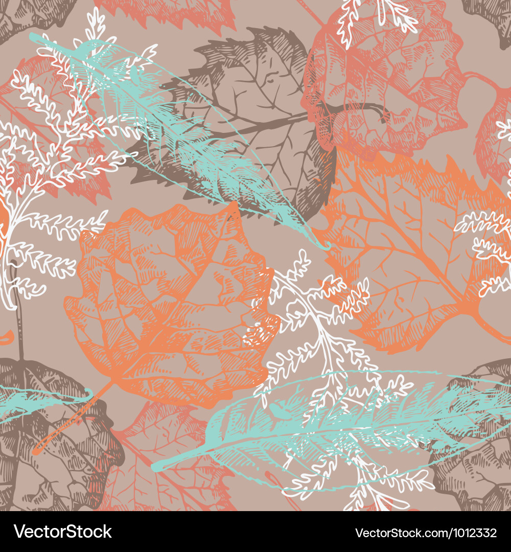 Seamless pattern with autumn leafs Royalty Free Vector Image