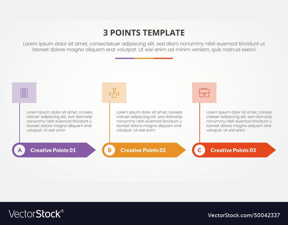 3 Points Stage Template Infographic Concept Vector Image