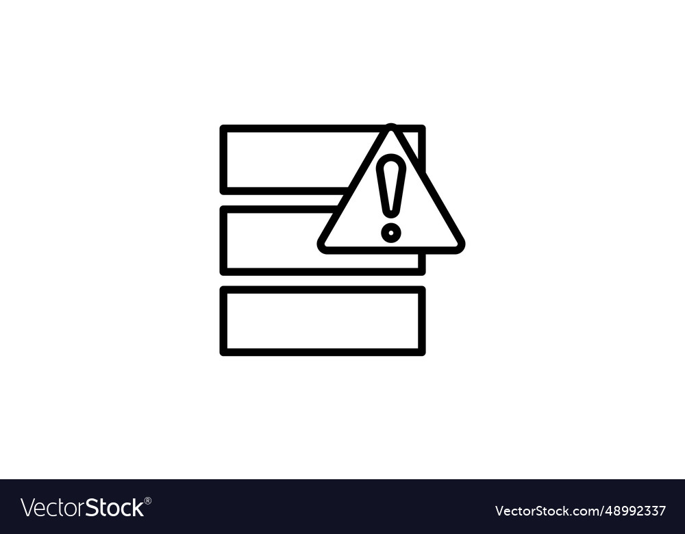 Data error icon hard drive with exclamation mark Vector Image