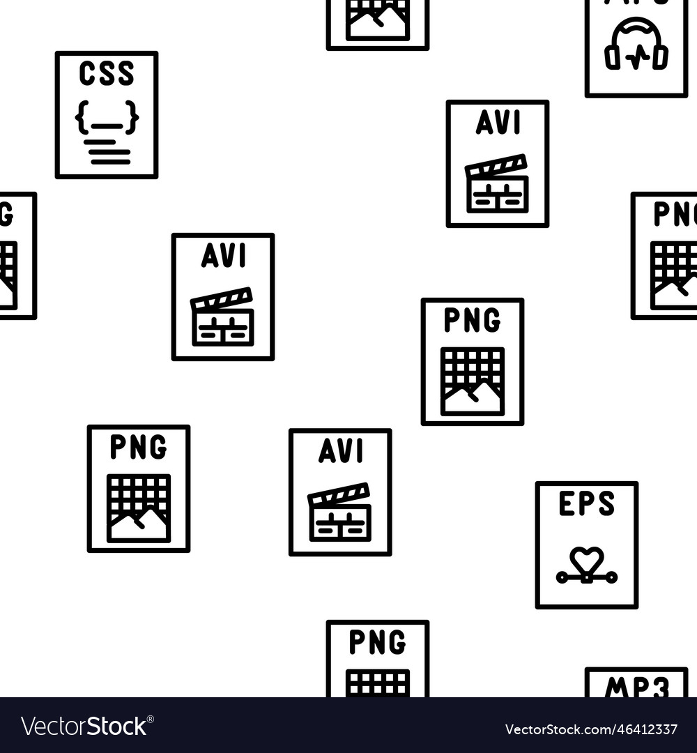 File format document seamless pattern Royalty Free Vector
