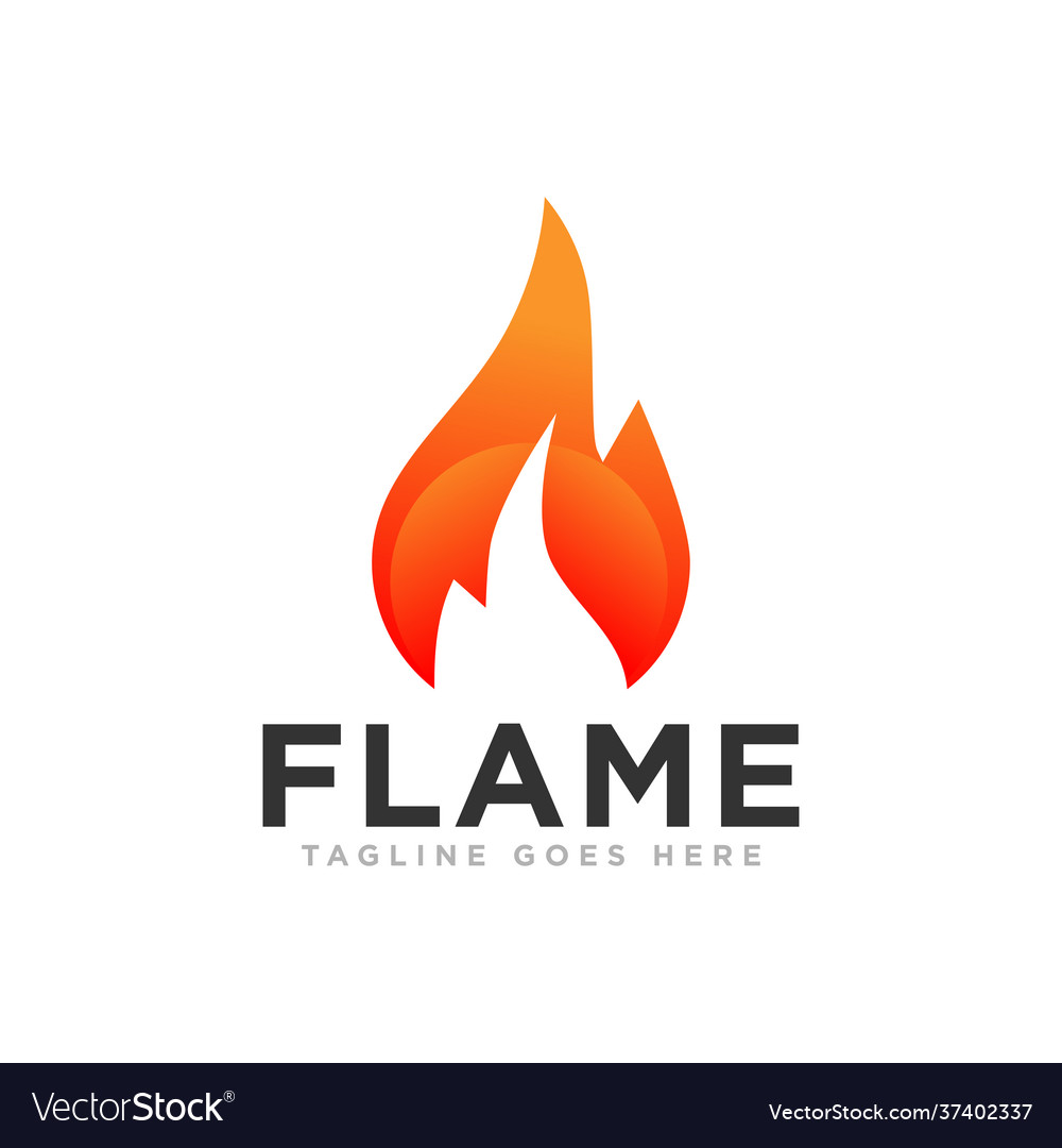 Flame or fire logo design Royalty Free Vector Image