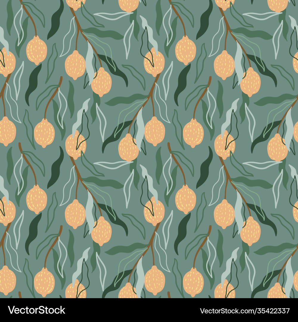 Lemon seamless pattern summer Royalty Free Vector Image