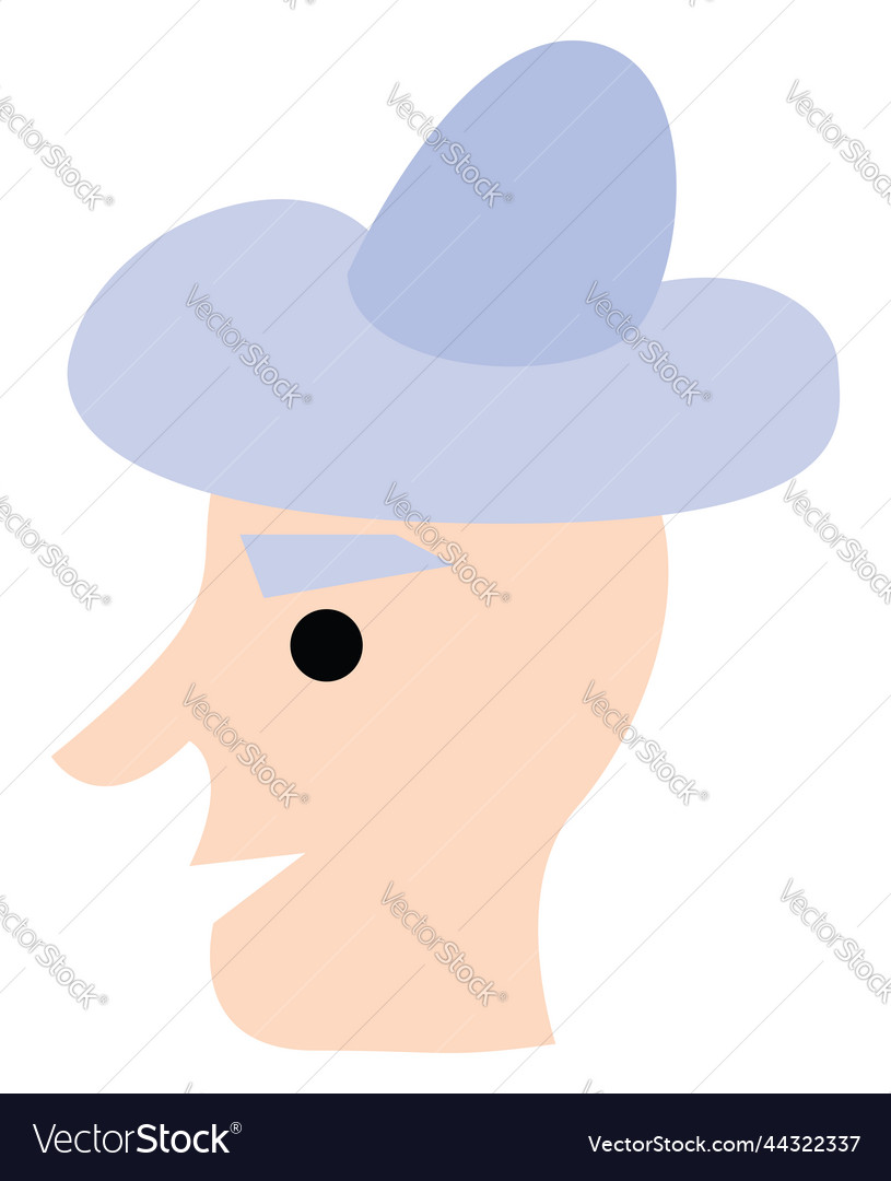 Man with purple hat on a white background Vector Image