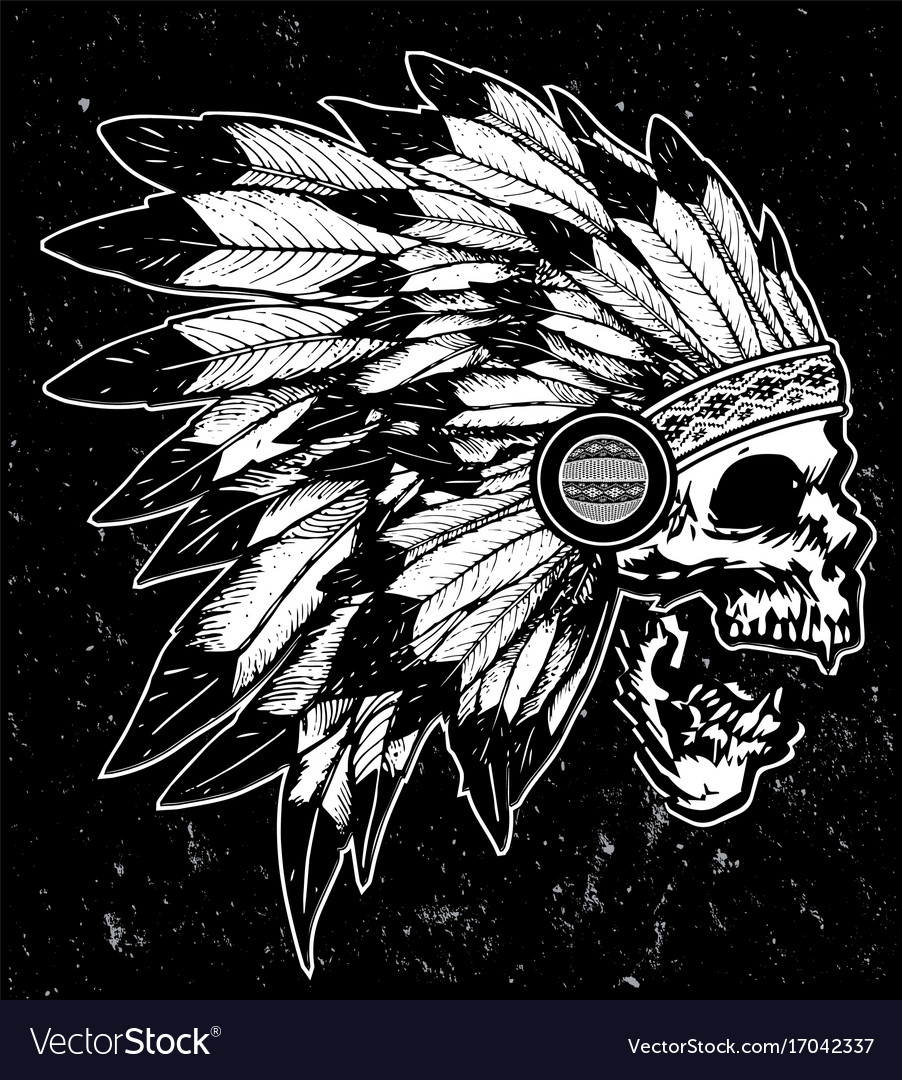 Warrior skull t shirt graphic design Royalty Free Vector