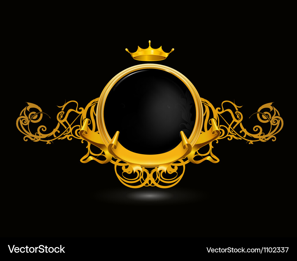 Vintage frame on black Royalty Free Vector Image
