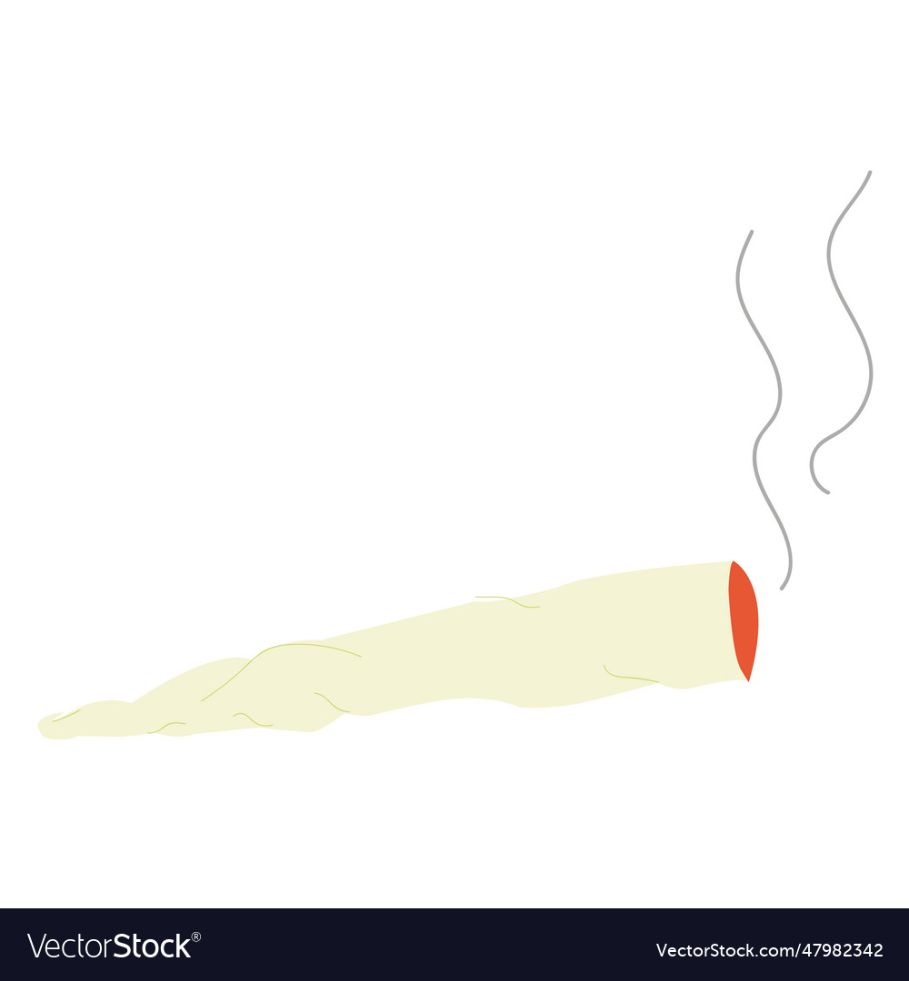 Cigarette roll up smoke flat smoking Royalty Free Vector