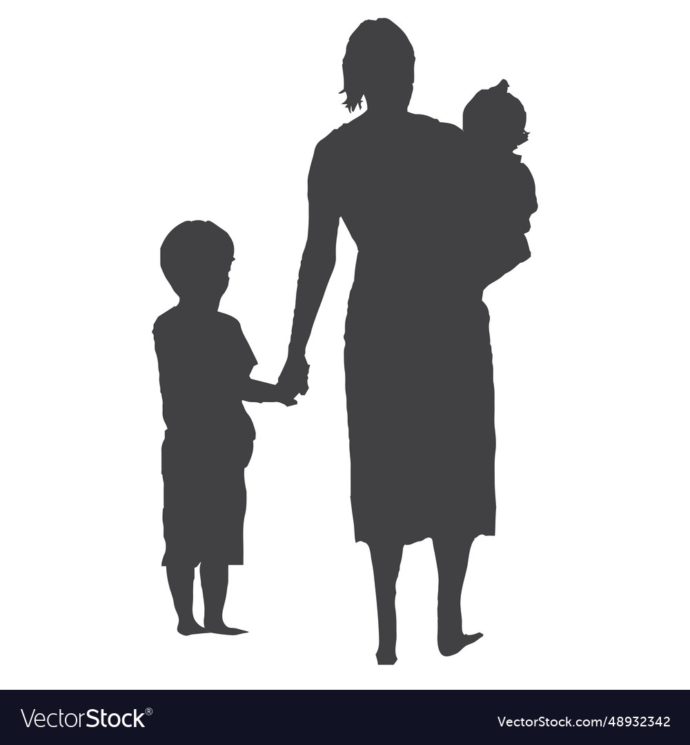 Mothers day silhouette in gray Royalty Free Vector Image