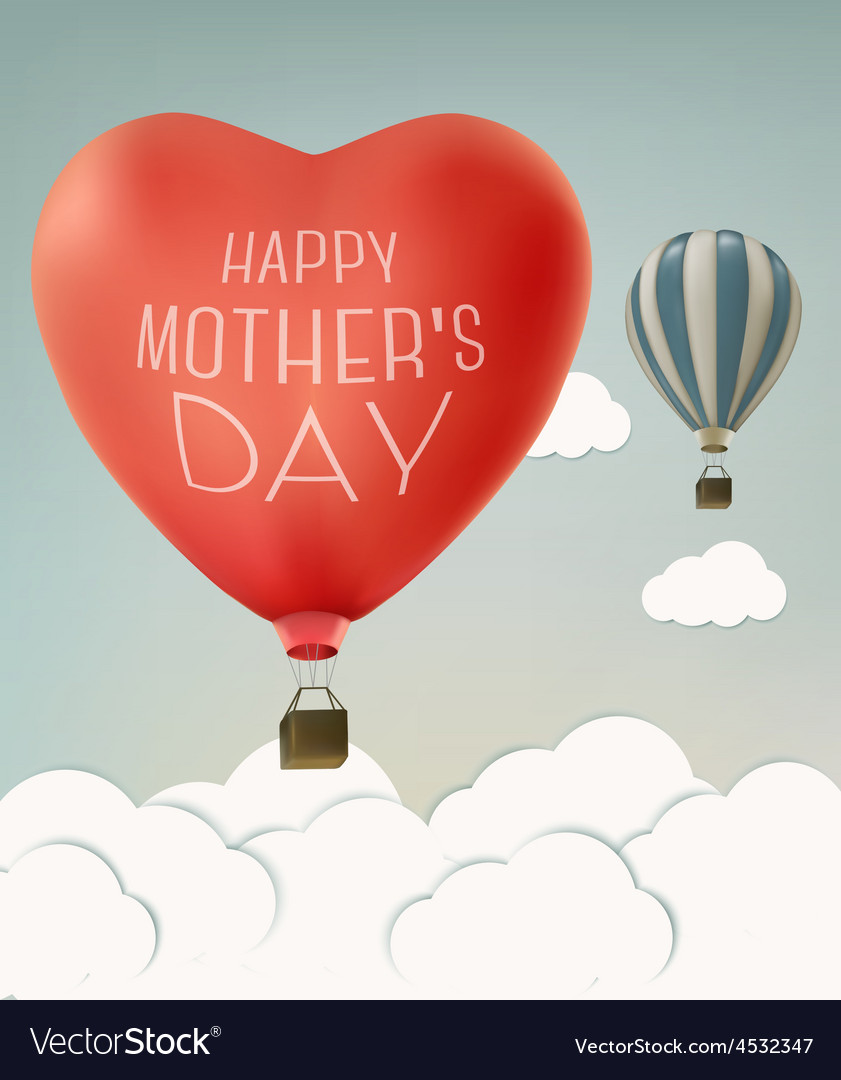 Mothers day over sky landscape background with air