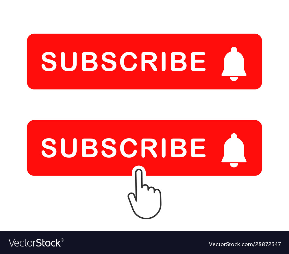 Subscribe icon shape sign red button subscribe Vector Image