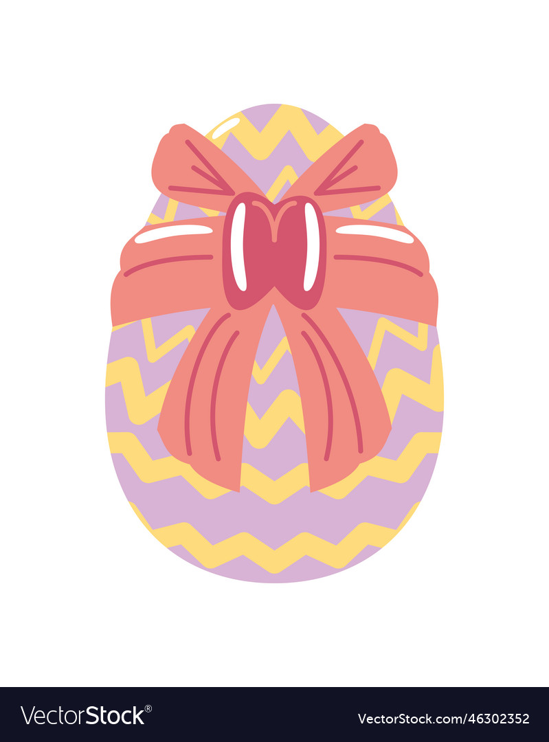 Easter egg with bow Royalty Free Vector Image - VectorStock