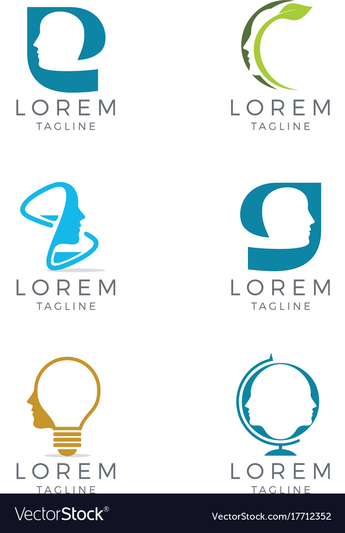 Face logo set Royalty Free Vector Image - VectorStock