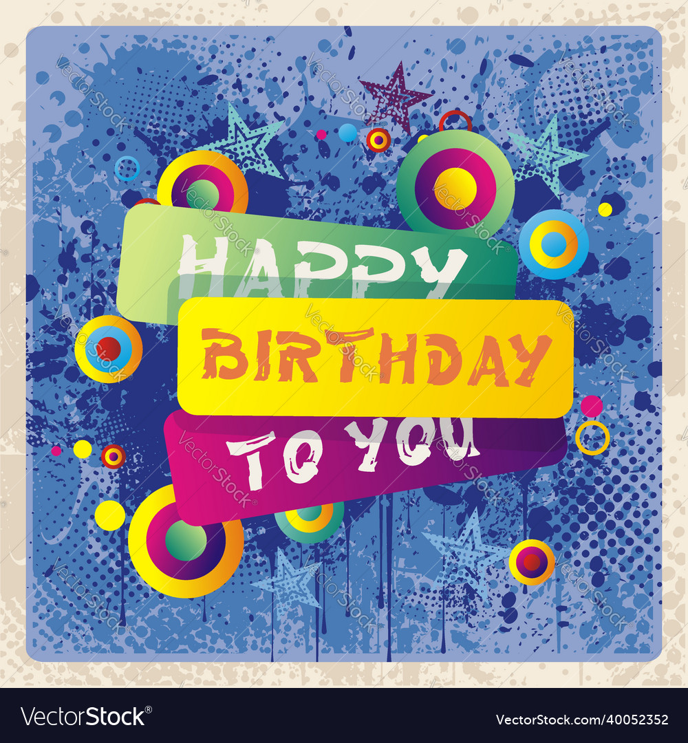 For happy birthday card Royalty Free Vector Image