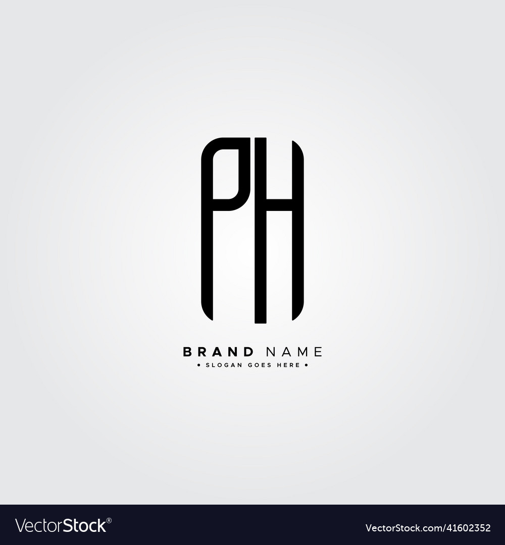 Initial letter ph logo - simple alphabet logo Vector Image