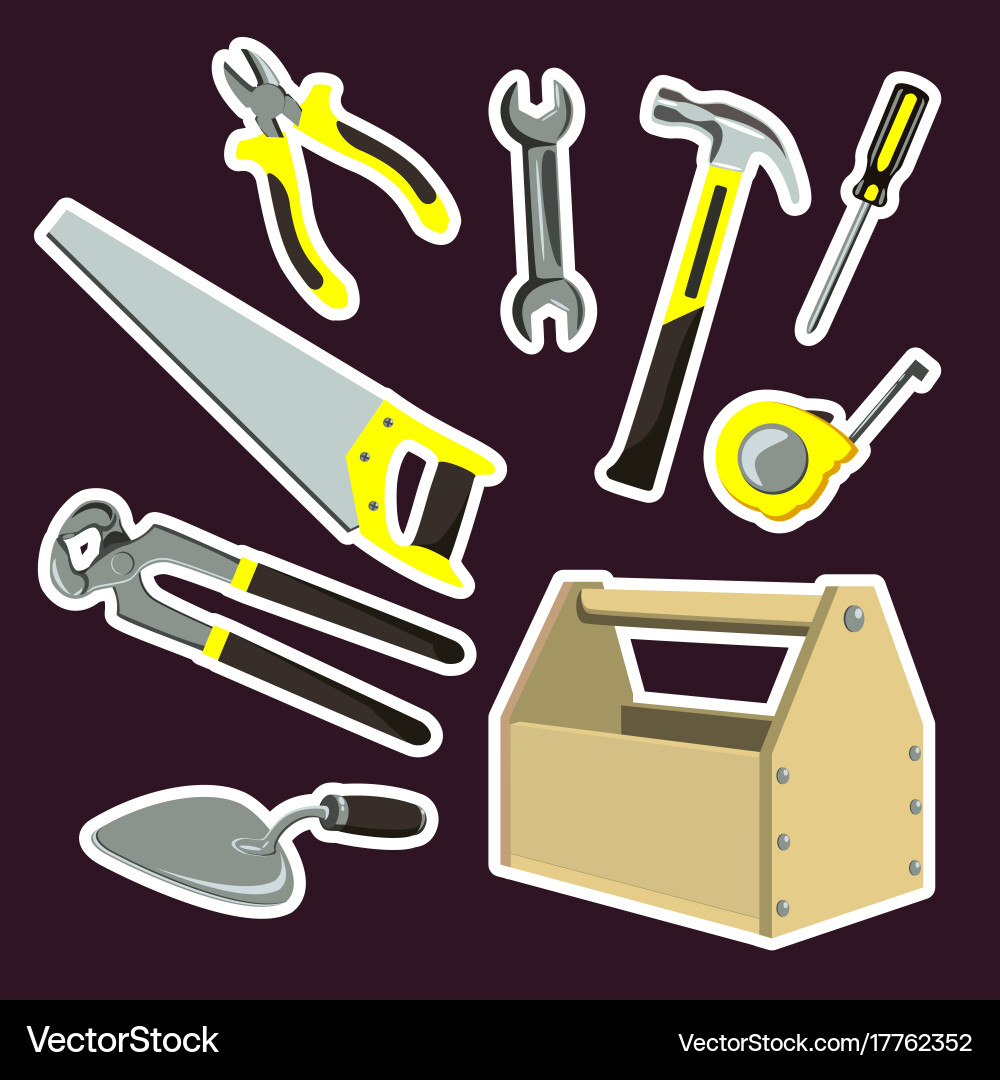 Is a set of cartoon tools Royalty Free Vector Image