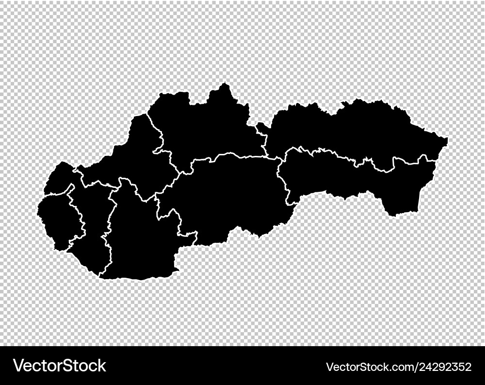 Slovakia Map High Detailed Black Royalty Free Vector Image