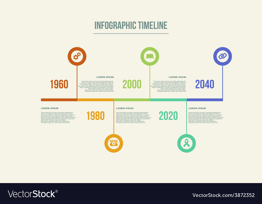 Timeline infographic design template Royalty Free Vector