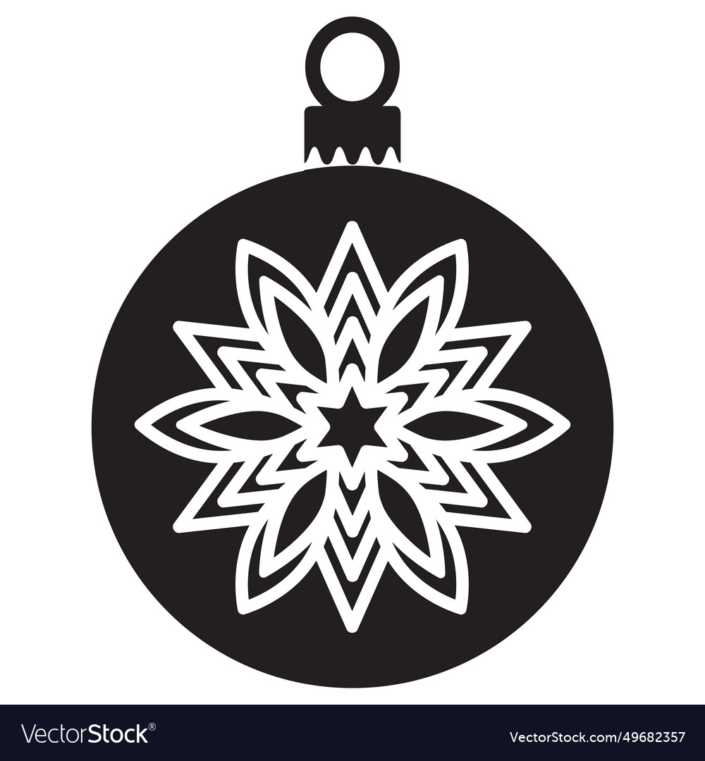 Black and white christmas tree ball silhouette Vector Image