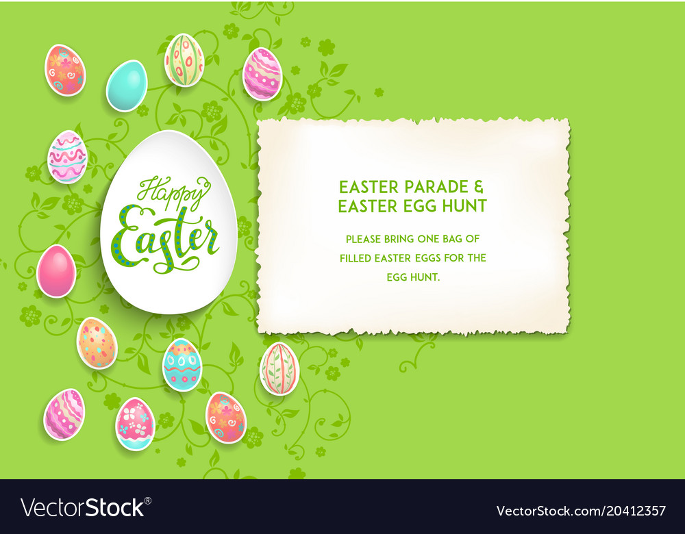 Green easter poster Royalty Free Vector Image - VectorStock