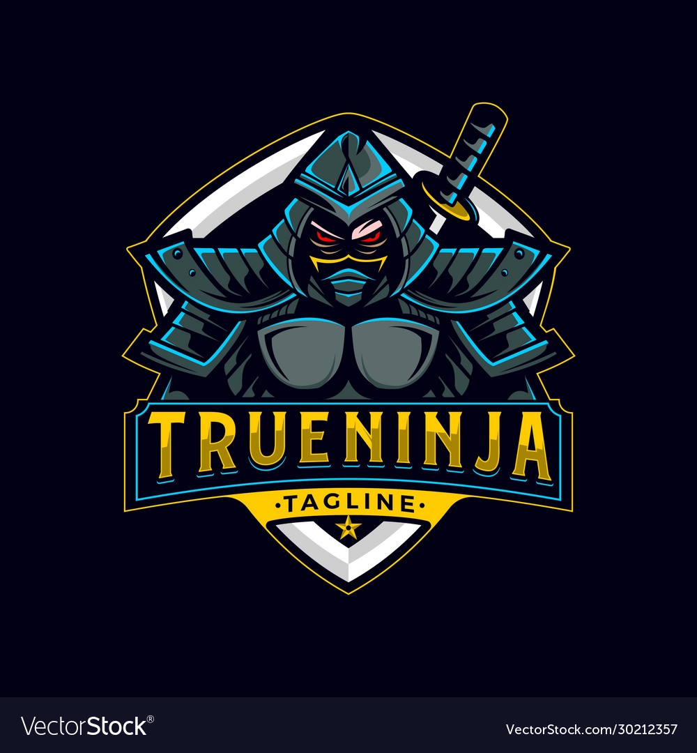 Ninja Assassin Mascot Badge Royalty Free Vector Image