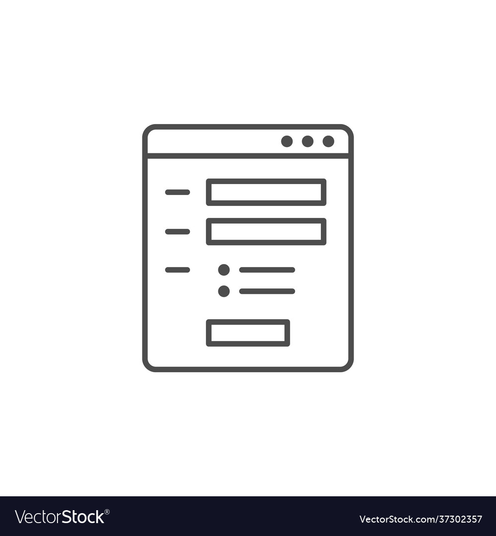 Online form line outline icon Royalty Free Vector Image
