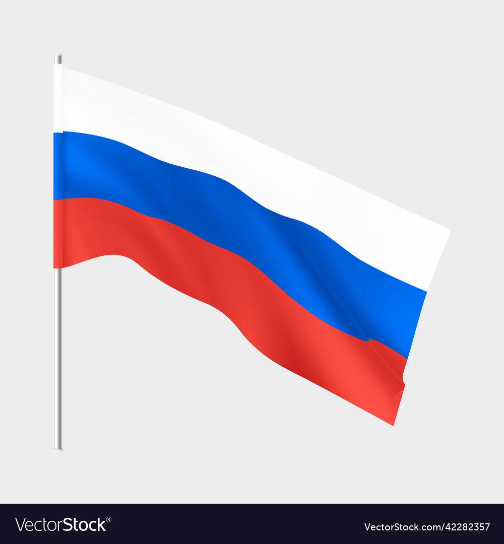 Russia flag national realistic of russian Vector Image