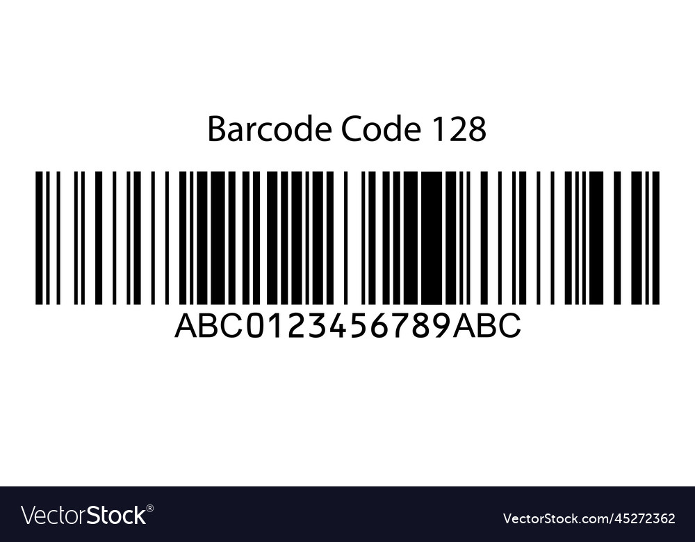 Code 128 barcode isolated on white background Vector Image