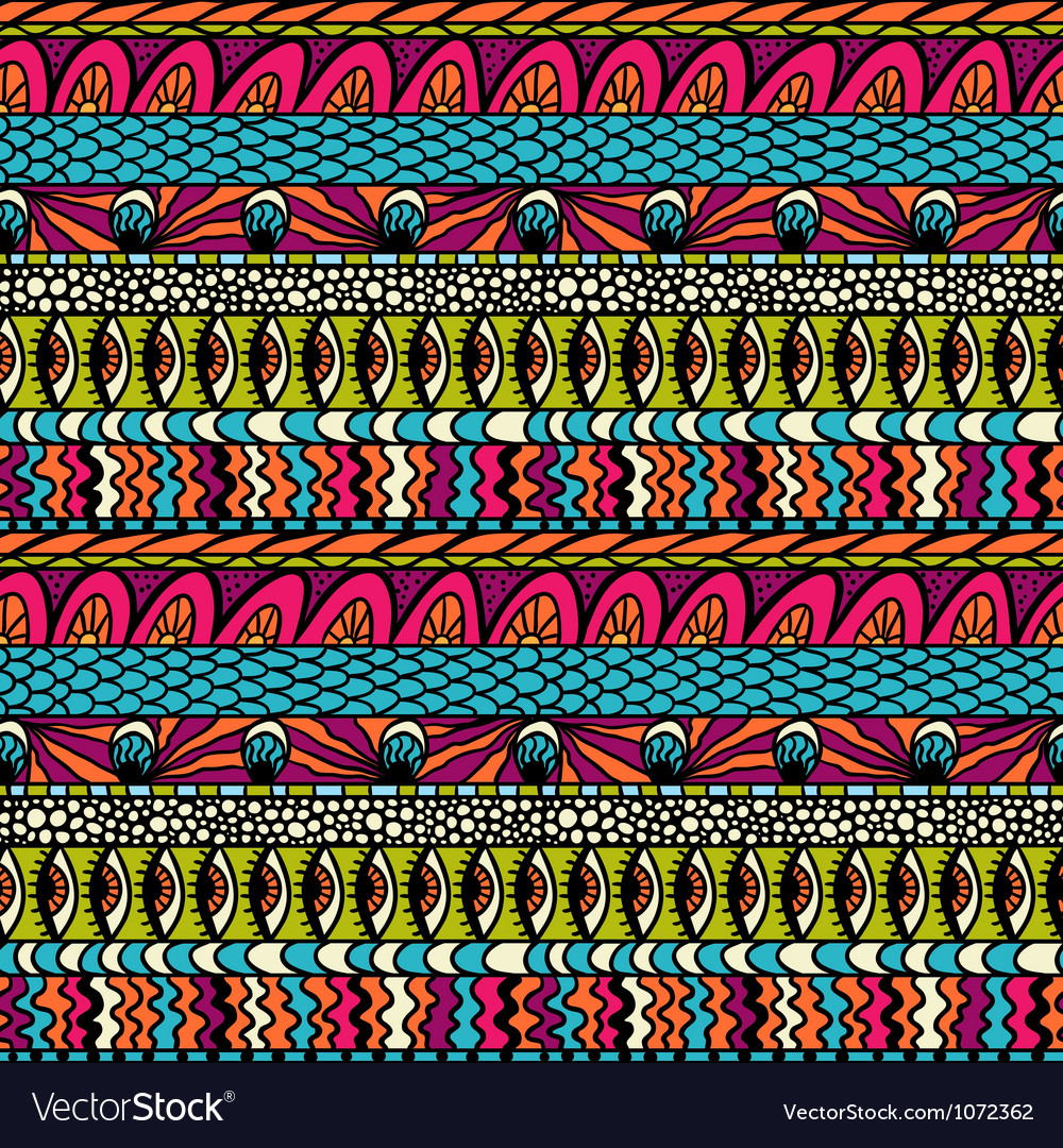 Colorful ethnicity ornament seamless pattern Vector Image