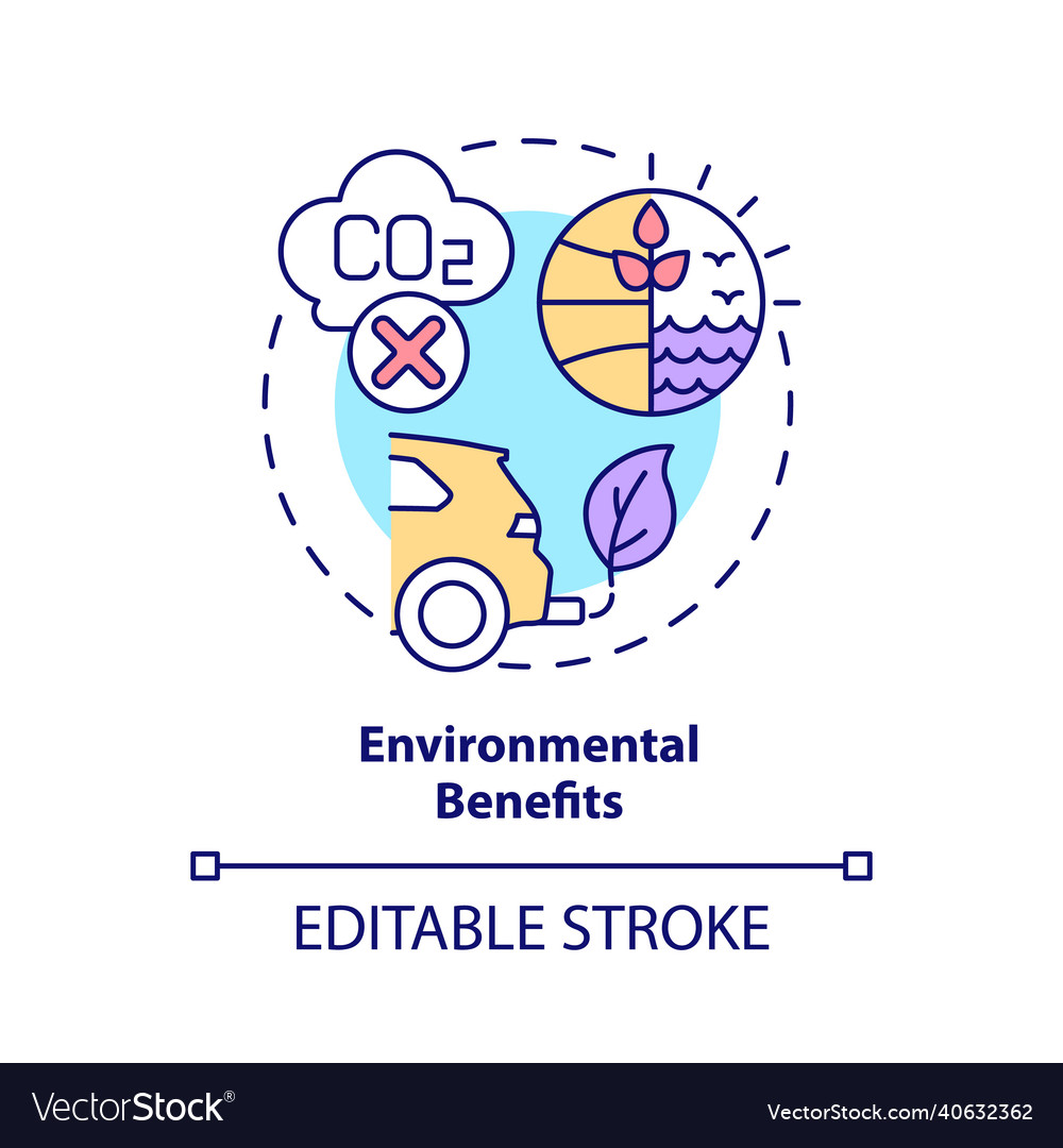 Environmental benefits concept icon Royalty Free Vector