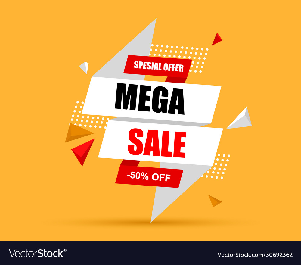 Mega sale banner Royalty Free Vector Image - VectorStock