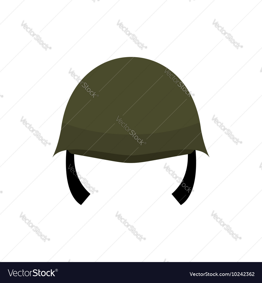 Military helmet icon flat style Royalty Free Vector Image