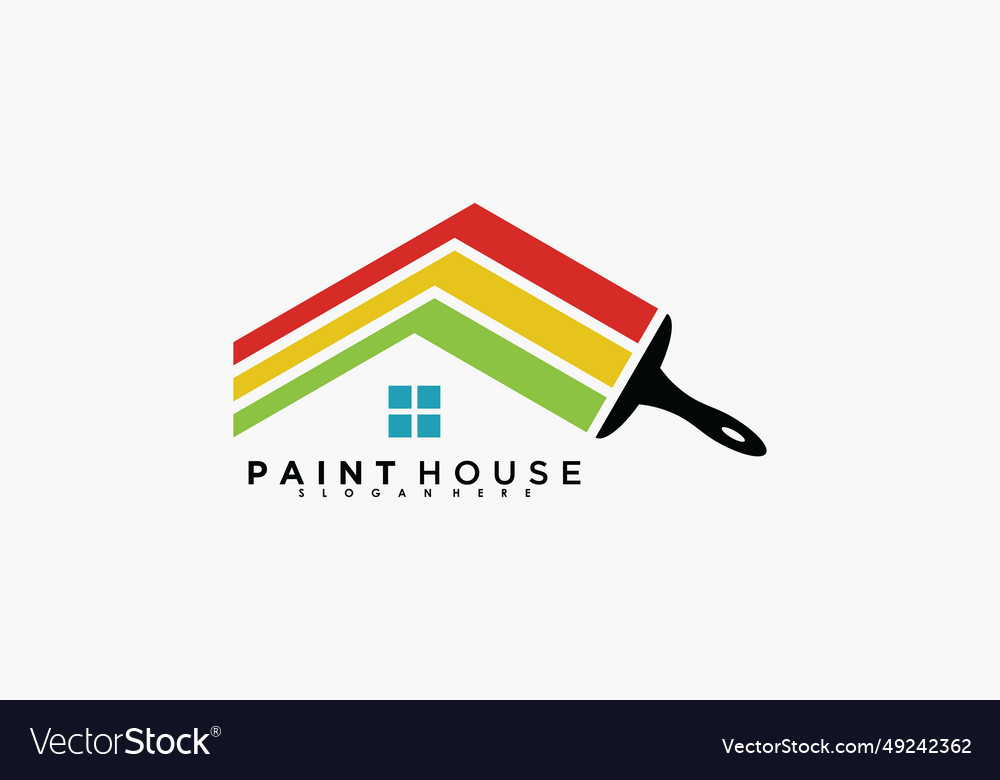 Paint house logo design premium Royalty Free Vector Image