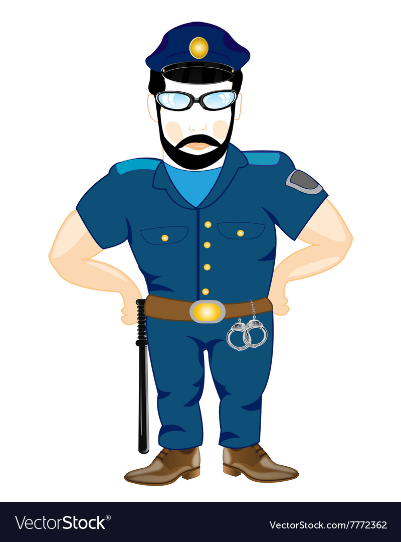 Police In Form Royalty Free Vector Image - Vectorstock