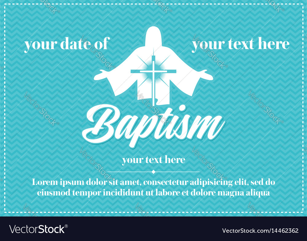 Postcard christian baptism Royalty Free Vector Image