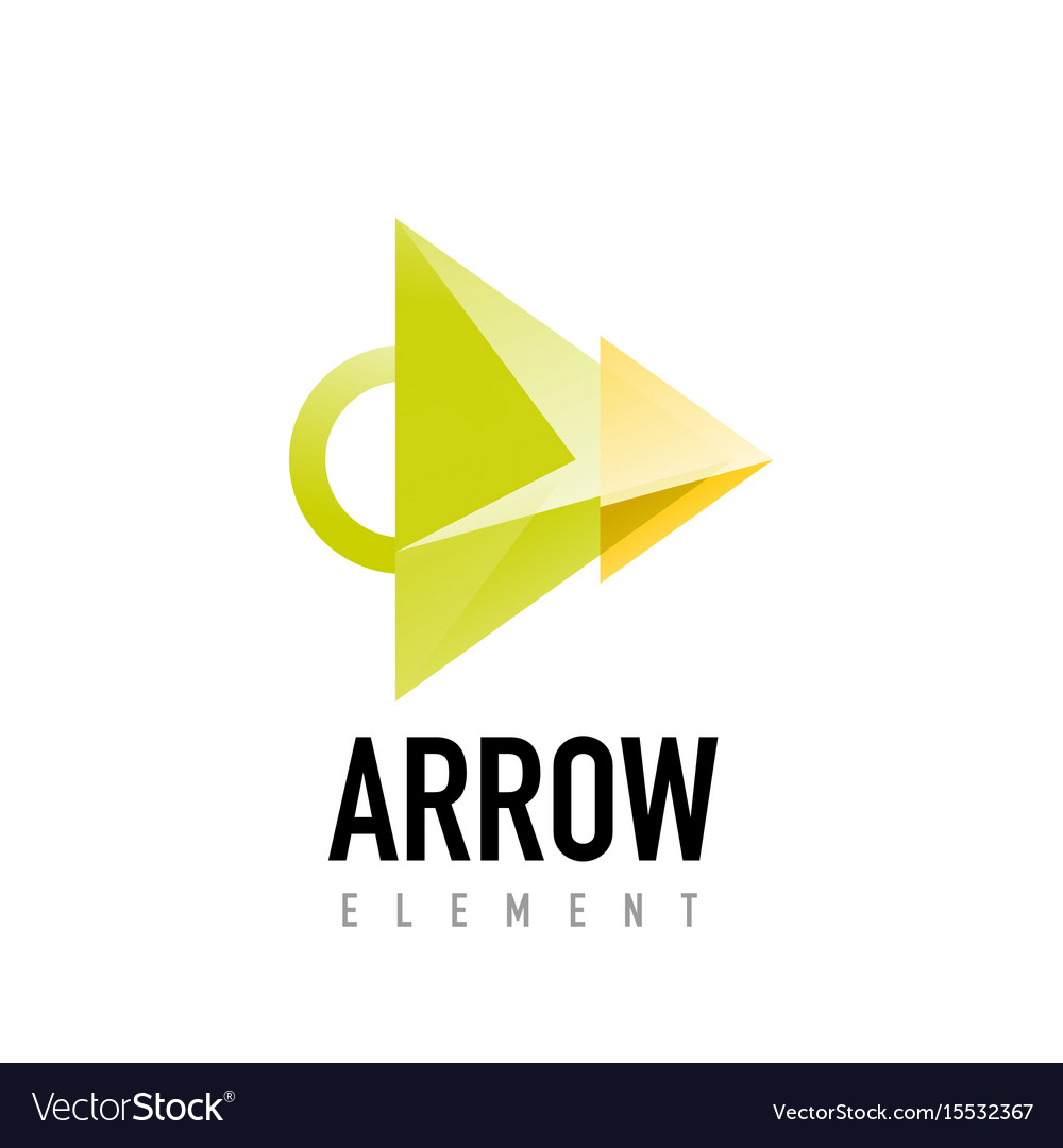 Arrow geometric design logo Royalty Free Vector Image