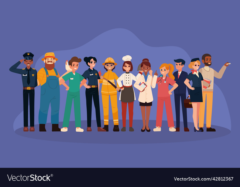 Group people professions Royalty Free Vector Image