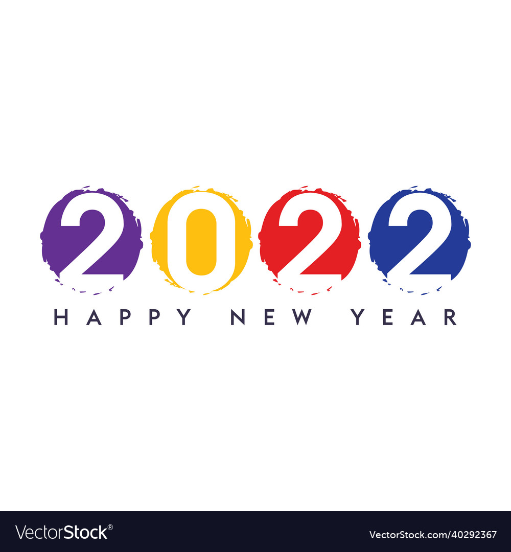 Happy new year 2022 text design Royalty Free Vector Image