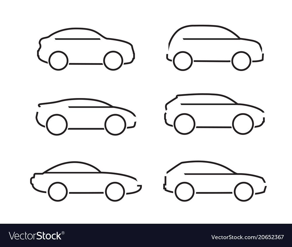 Set of black cars icons - stock Royalty Free Vector Image