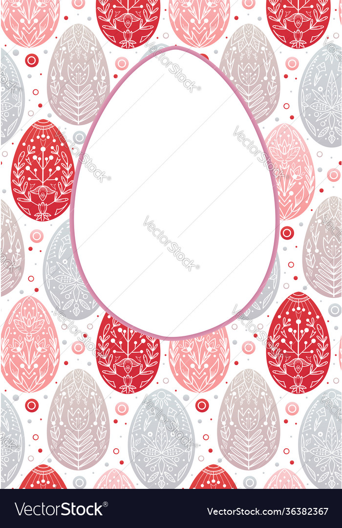 Vertical template with festive pattern with eggs Vector Image