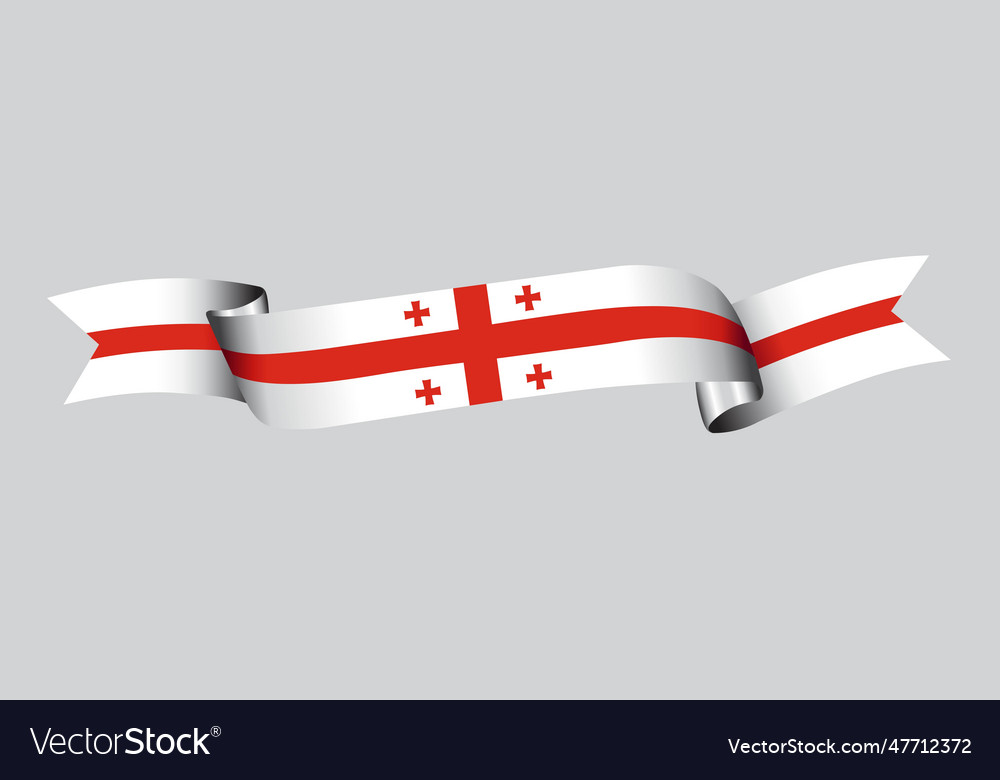 3d Flag Of Georgia On Ribbon Royalty Free Vector Image