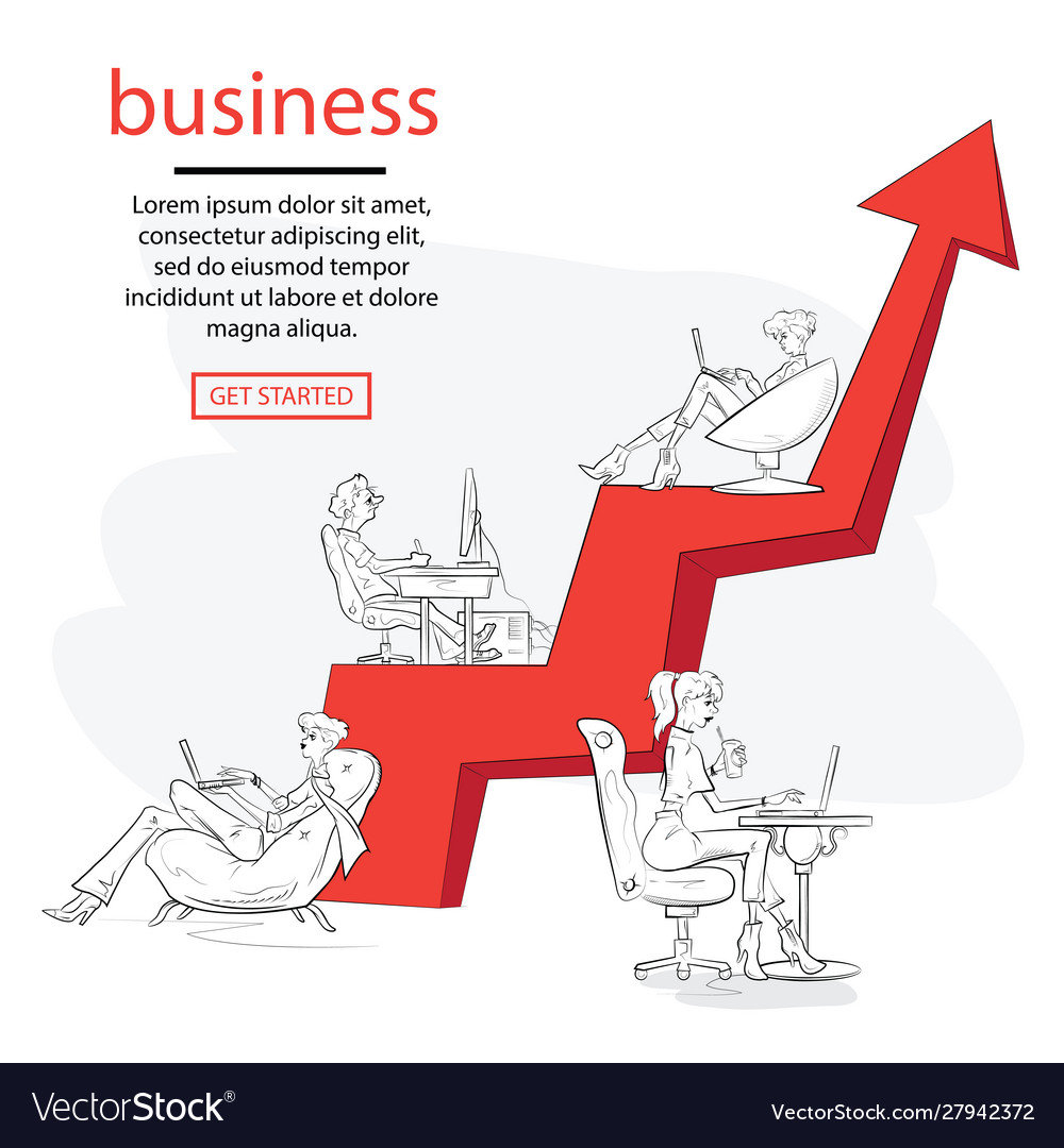 Business graph growth concept Royalty Free Vector Image