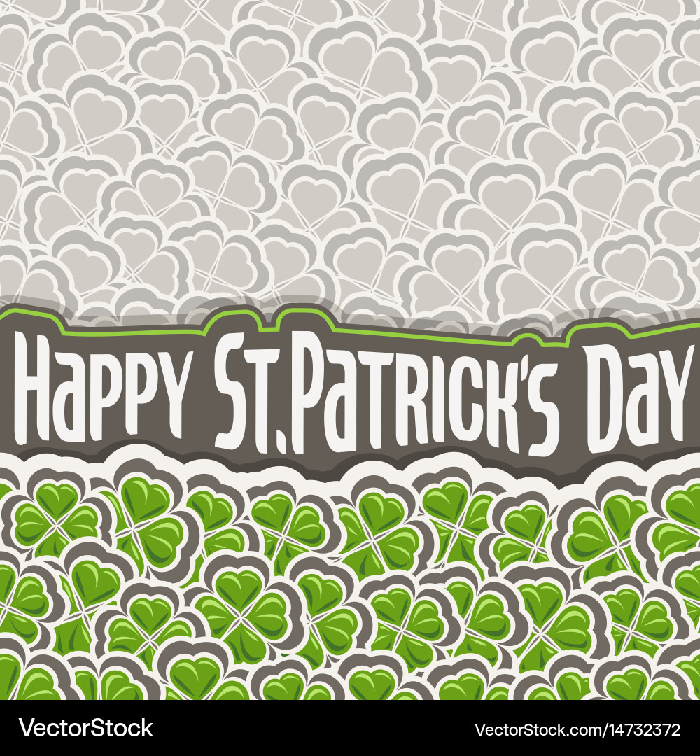 Clover pattern for st patricks day Royalty Free Vector Image